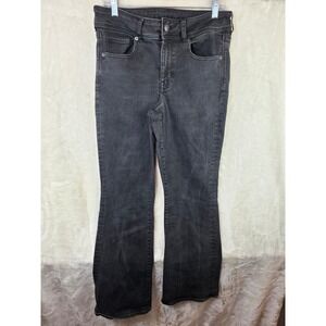 American Eagle Kick Boot Washed Black Next Level Stretch Jeans 12 Regular 4751